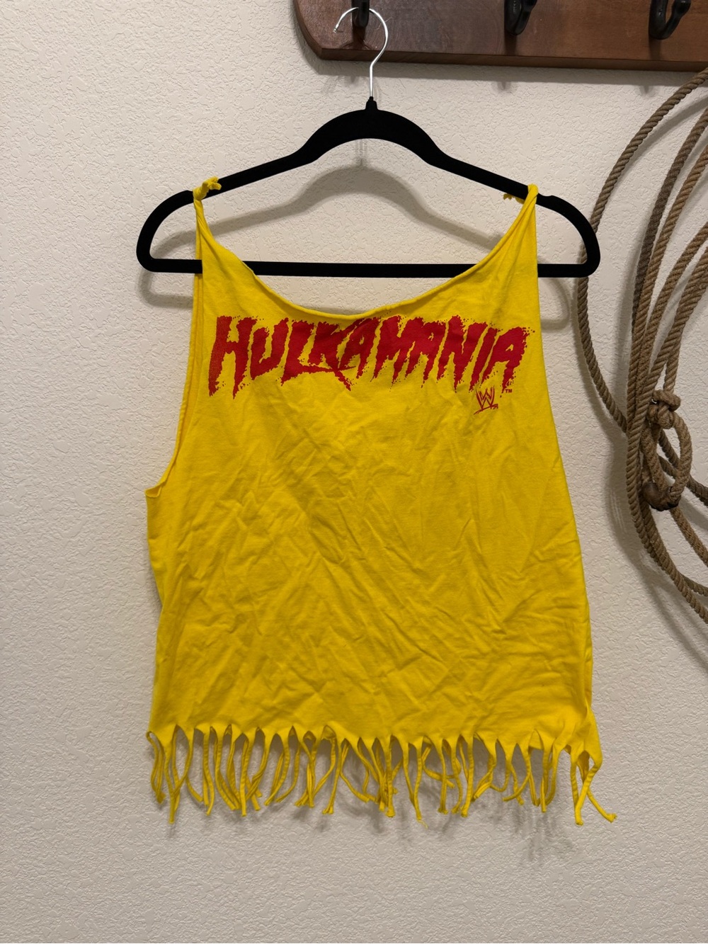 WWE Yellow Tank Top with Red HULKAMANIA Logo